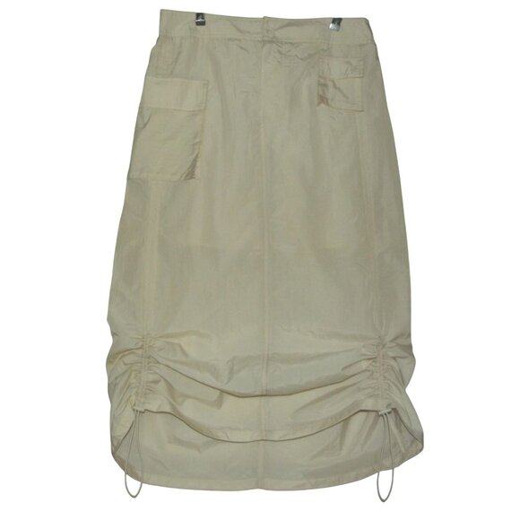 No Comment Skirt Junior Size Large Beige Cargo Midi toggle drawstring nylon - Picture 1 of 14